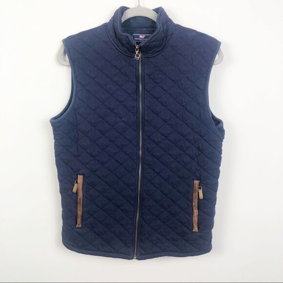 VINEYARD VINES | Navy Blue Quilted Vest Zip Up Women’s Size X-Small - Picture 1 of 7